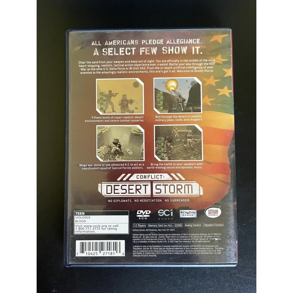 CONFLICT DESERT STORM GREATEST HITS ‎ (Playstation 2, PS2) Tested Working CIB